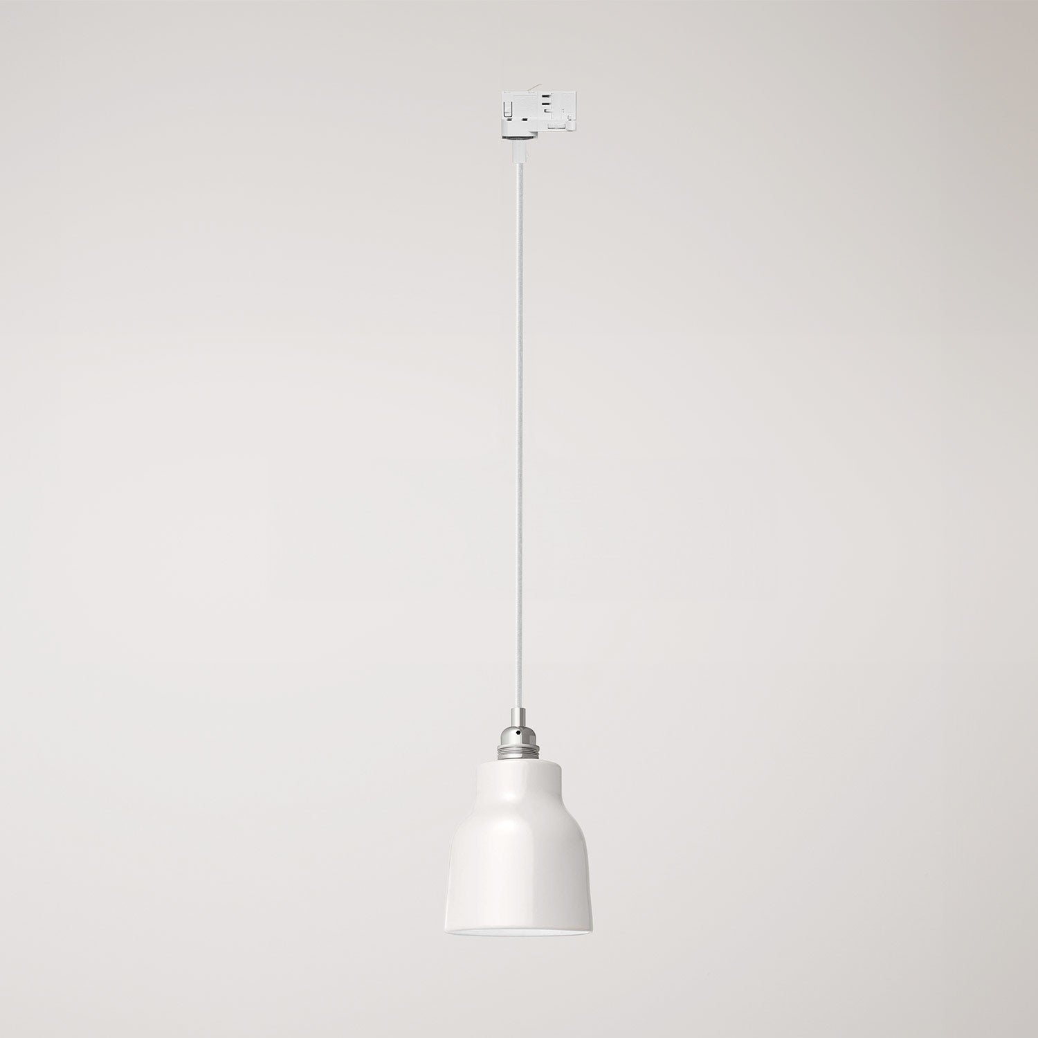 Lampada a sospensione con paralume Vaso e adattatore per binari - Bianco lucido