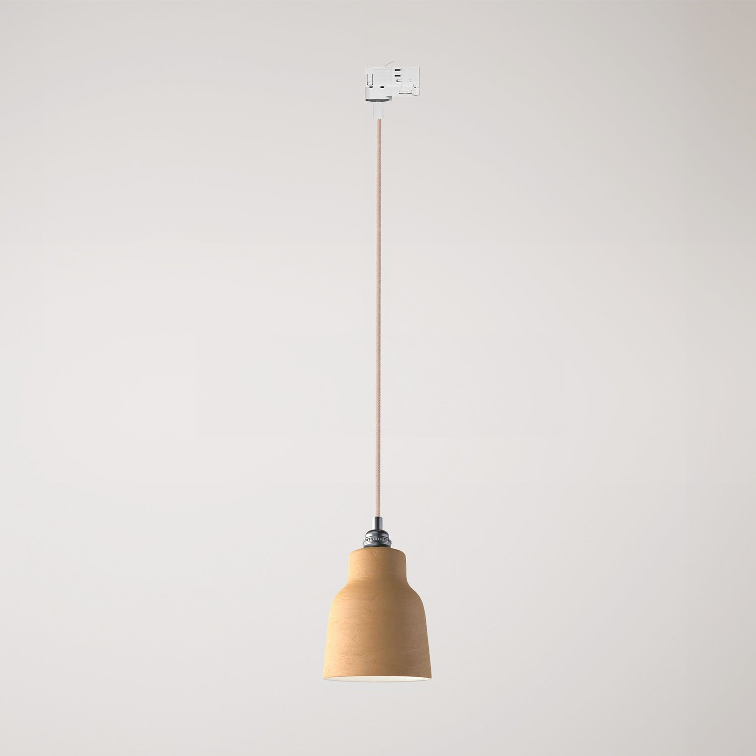 Lampada a sospensione con paralume Vaso e adattatore per binari - Terracotta striato