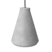 Lampada a sospensione completa di cavo tessile, paralume Imbuto in cemento e finiture in metallo - Cemento chiaro