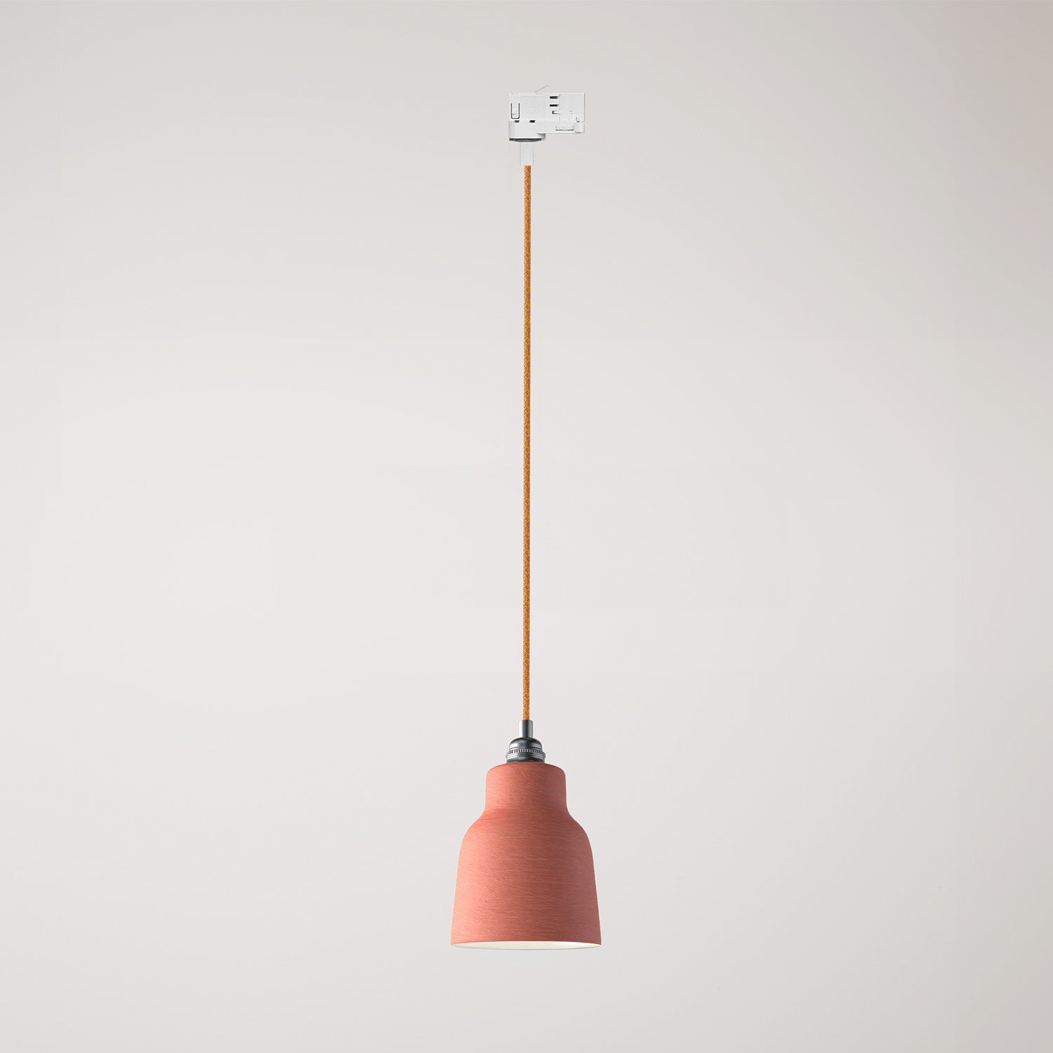 Lampada a sospensione con paralume Vaso e adattatore per binari - Corallo striato