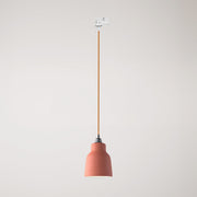 Lampada a sospensione con paralume Vaso e adattatore per binari - Corallo striato