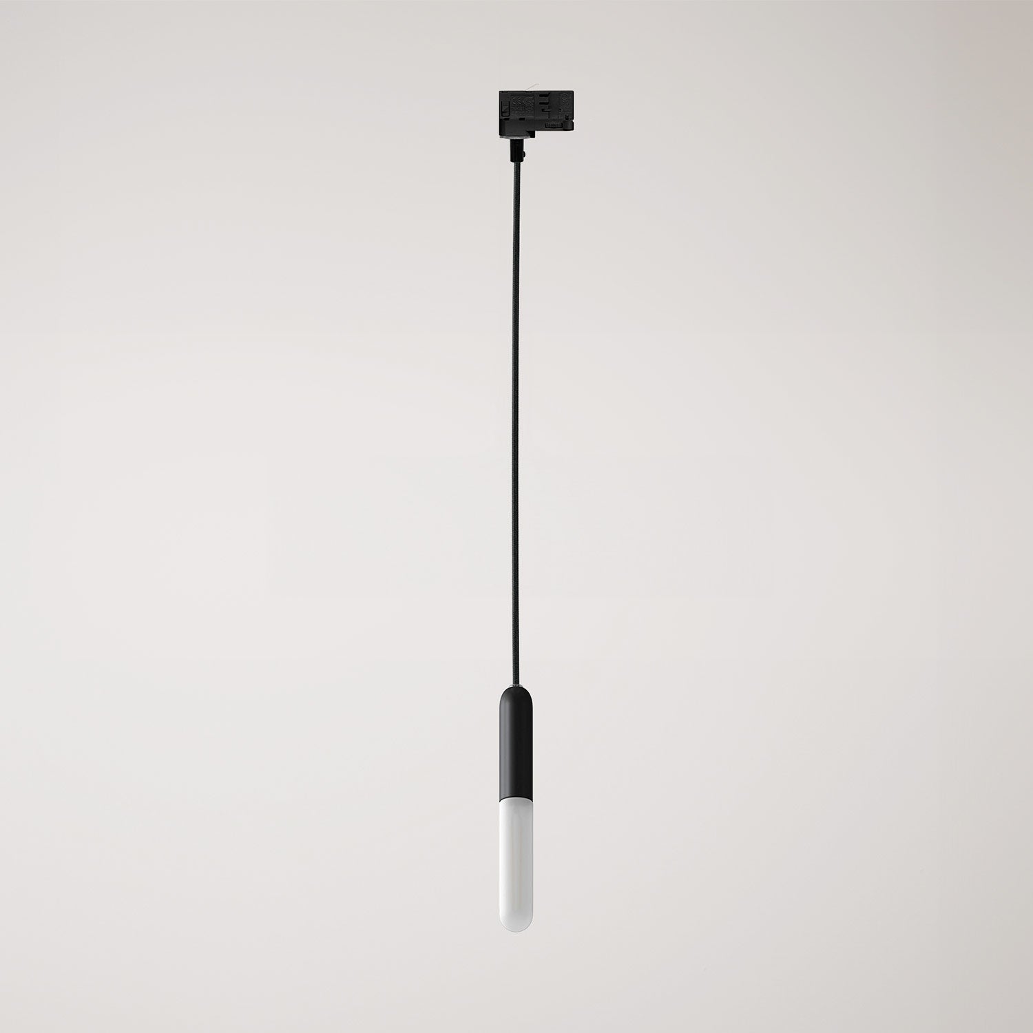 Lampada a sospensione con portalampada E14 P-Light per binari - Nero