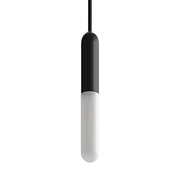 Lampada a sospensione completa di cavo tessile, portalampada E14 P-Light e finiture in metallo - Nero