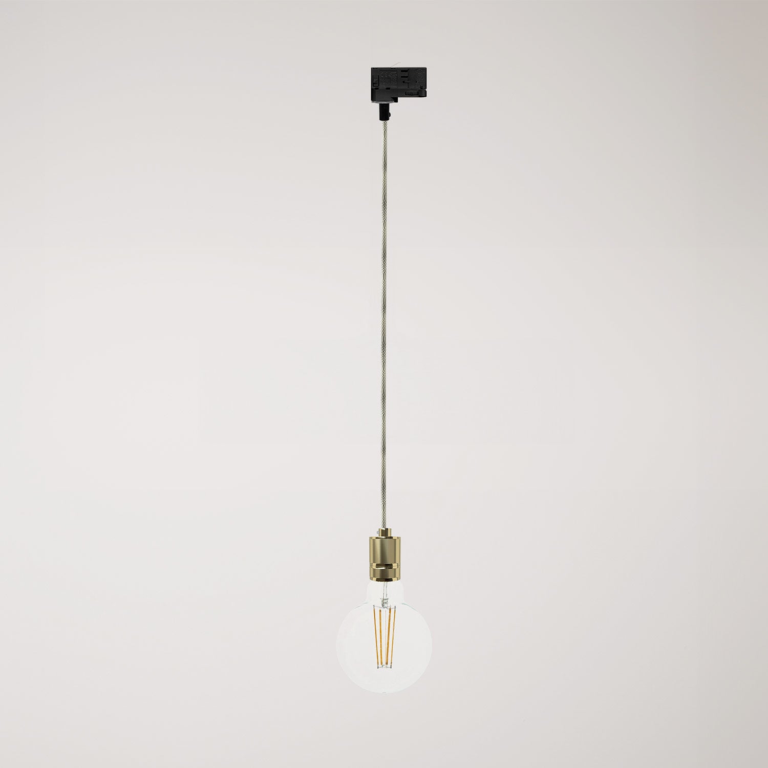 Lampada a sospensione con portalampada in alluminio zigrinato per binari - Ottone