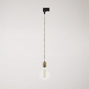 Lampada a sospensione con portalampada in alluminio zigrinato per binari - Ottone