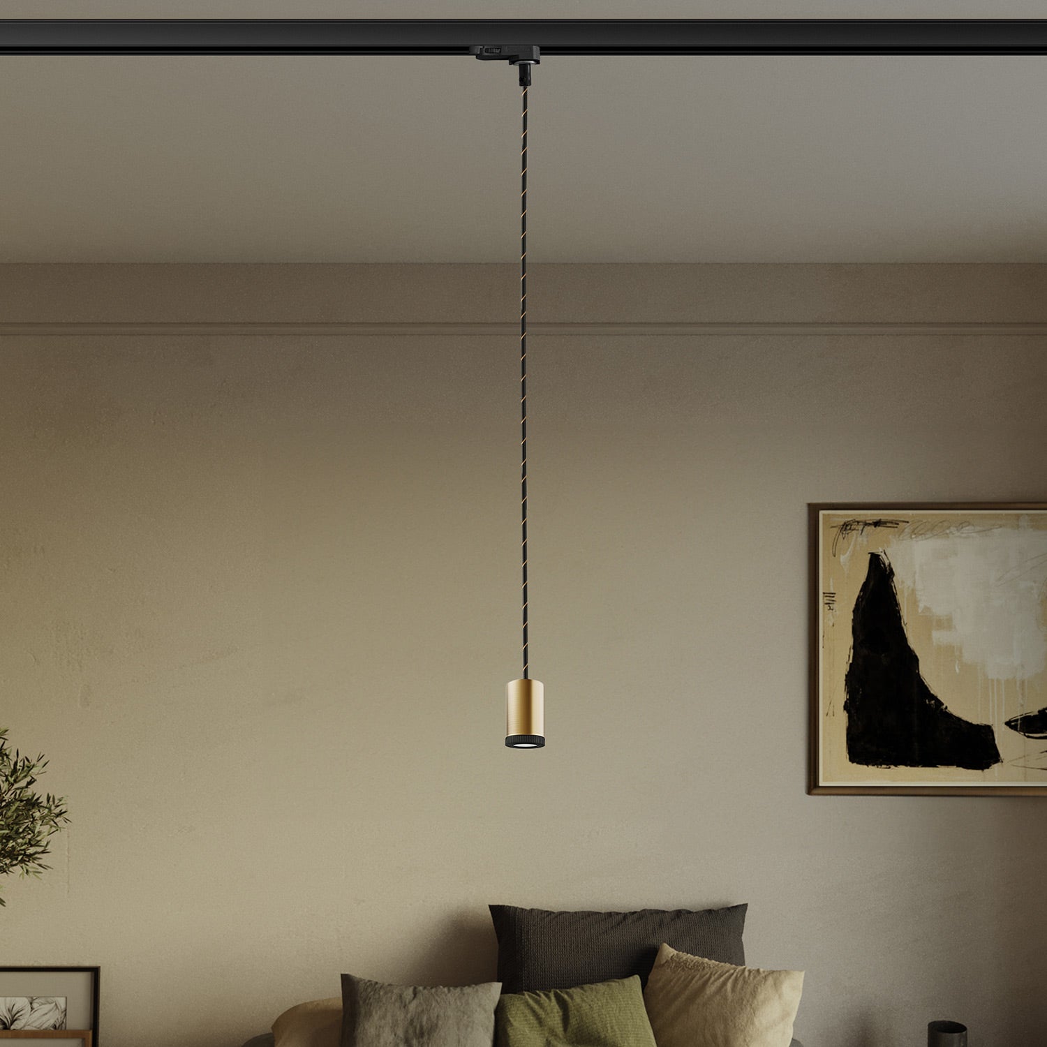 Faretto singolo Mini Spotlight GU1d0 per binari - Bronzo satinato