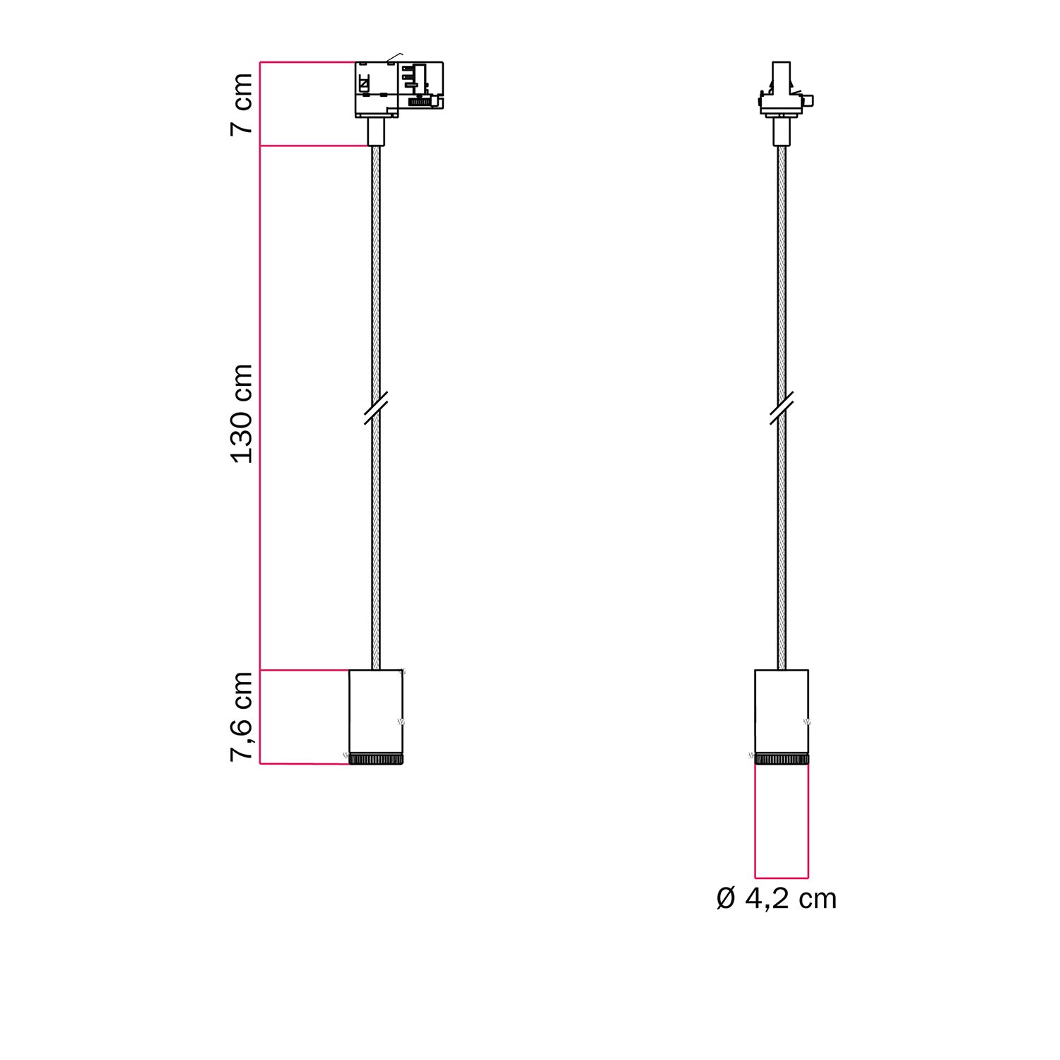 Faretto singolo Mini Spotlight GU1d0 per binari - Bronzo satinato