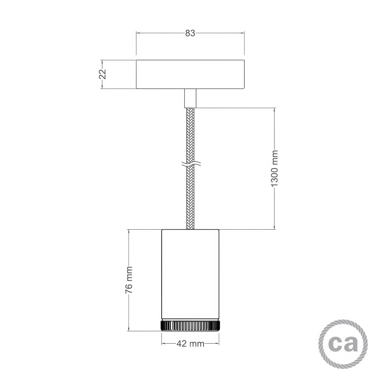 Lampada faretto a sospensione singola Mini Spotlight GU1d0  - Titanio satinato