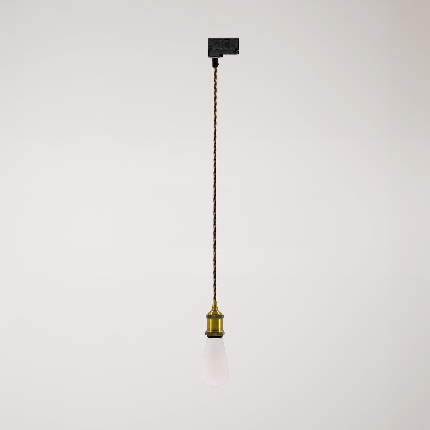 Lampada a sospensione vintage per binari con cavo trecciato - Bronzo satinato