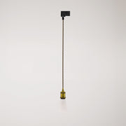 Lampada a sospensione vintage per binari con cavo trecciato - Bronzo satinato
