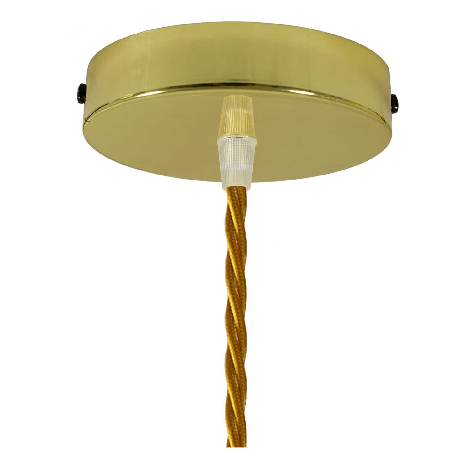 Lampada a sospensione completa di cavo tessile, paralume gabbia Diamond e finiture in metallo - Ottone