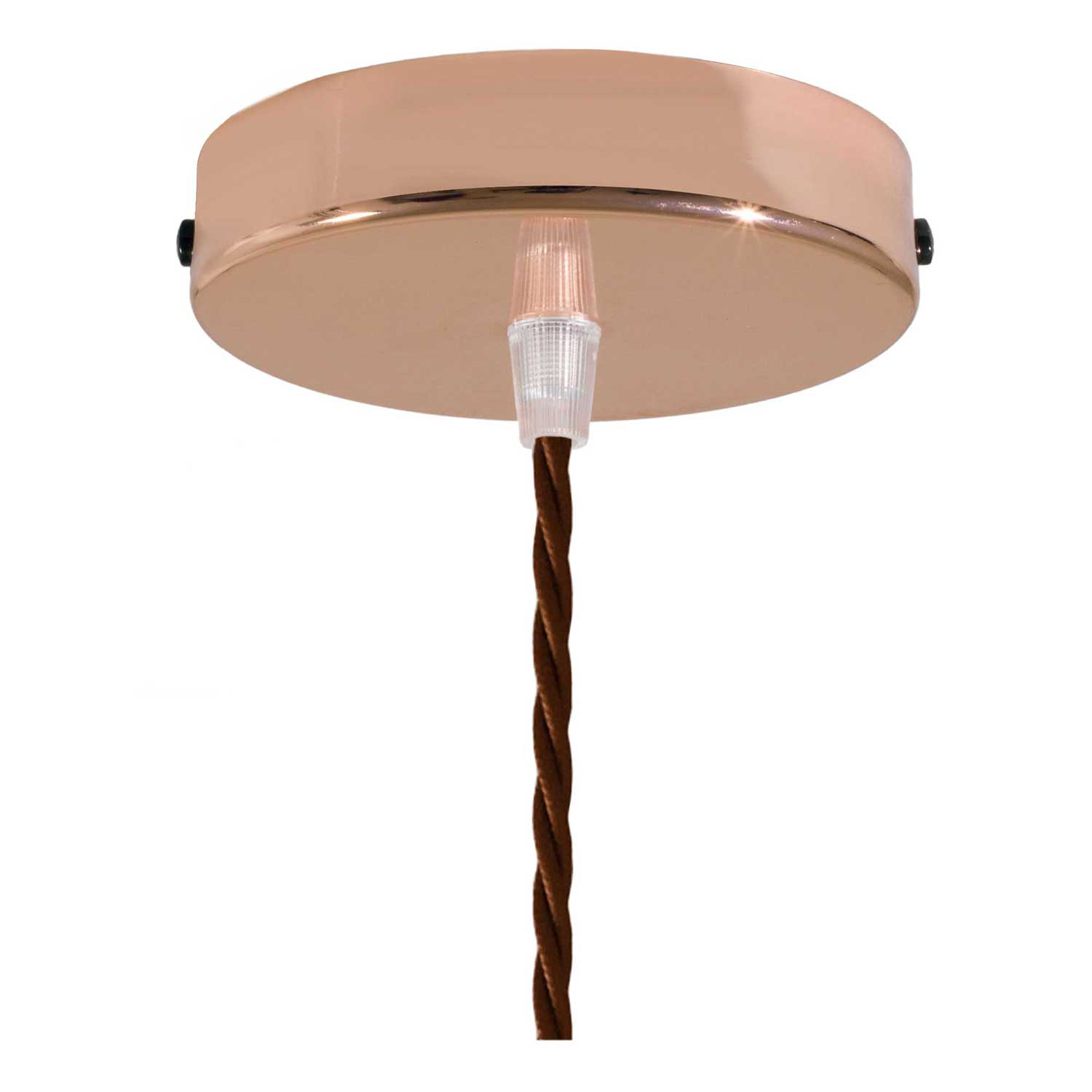Lampada a sospensione completa di cavo tessile, paralume gabbia Drop e finiture in metallo - Rame