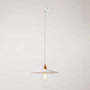 Lampada a sospensione con paralume in ceramica Piatto per binari - Bianco lucido