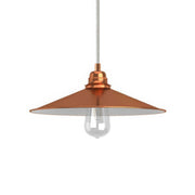 Lampada a sospensione completa di cavo tessile, paralume Swing e finiture in metallo - Rame