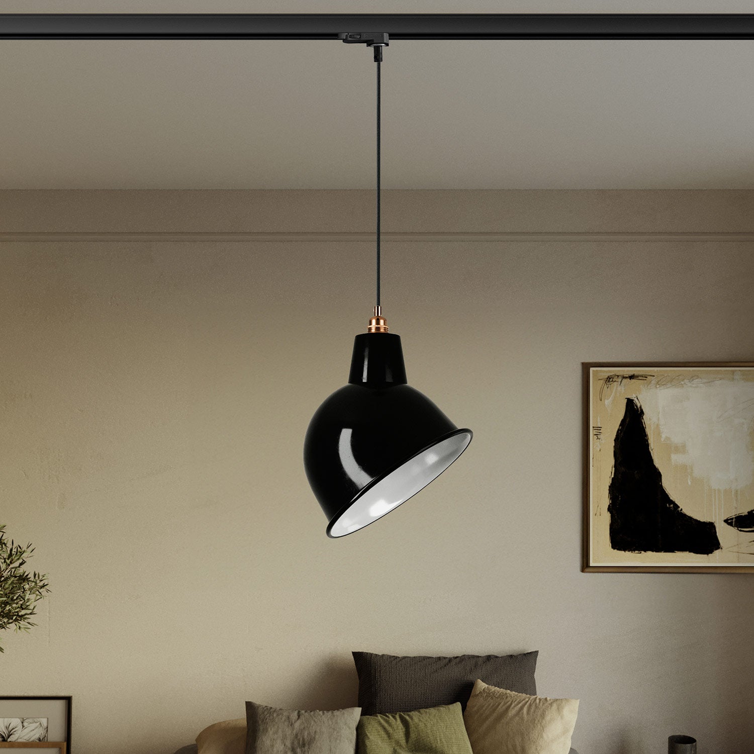 Lampada per binario con paralume Broadway - Nero