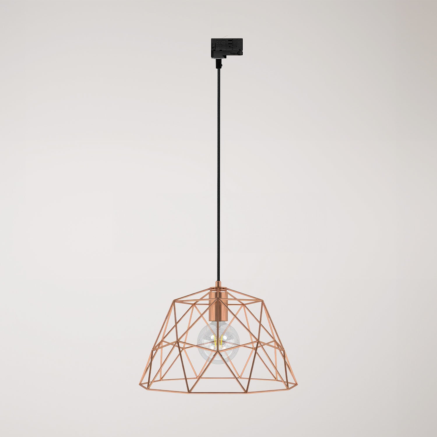 Lampada a sospensione con paralume Dome per binari - Rame