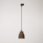 Lampada a sospensione con paralume Vaso e adattatore per binari - Effetto corten