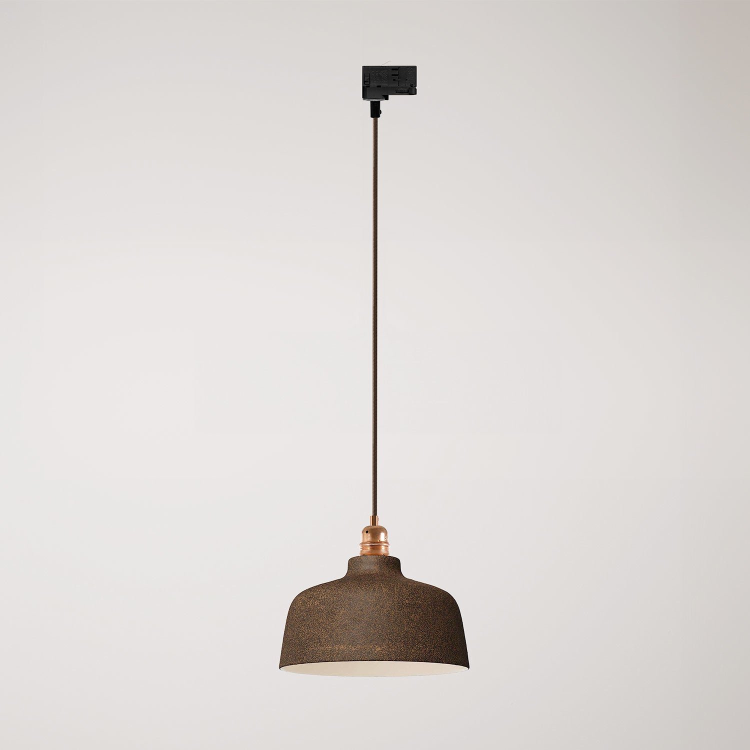 Lampada a sospensione con paralume Coppa e adattatore per binario - Effetto corten