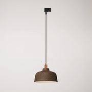 Lampada a sospensione con paralume Coppa e adattatore per binario - Effetto corten