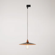 Lampada a sospensione con paralume in ceramica Piatto per binari - Nero