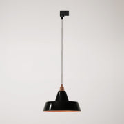 Lampada a sospensione con paralume in ceramica Industriale a binario - Nero