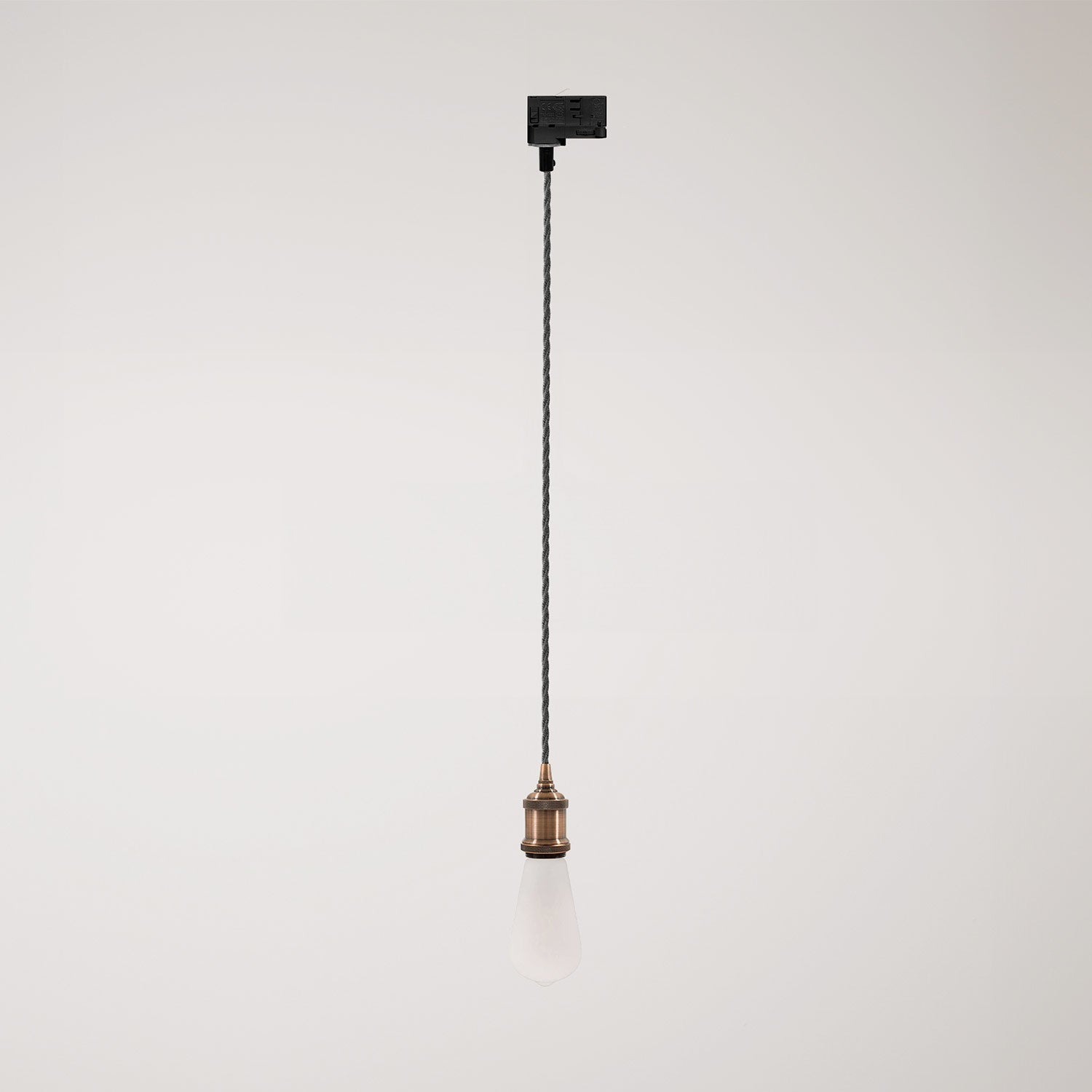 Lampada a sospensione vintage per binari con cavo trecciato - Rame satinato