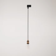 Lampada a sospensione vintage per binari con cavo trecciato - Rame satinato