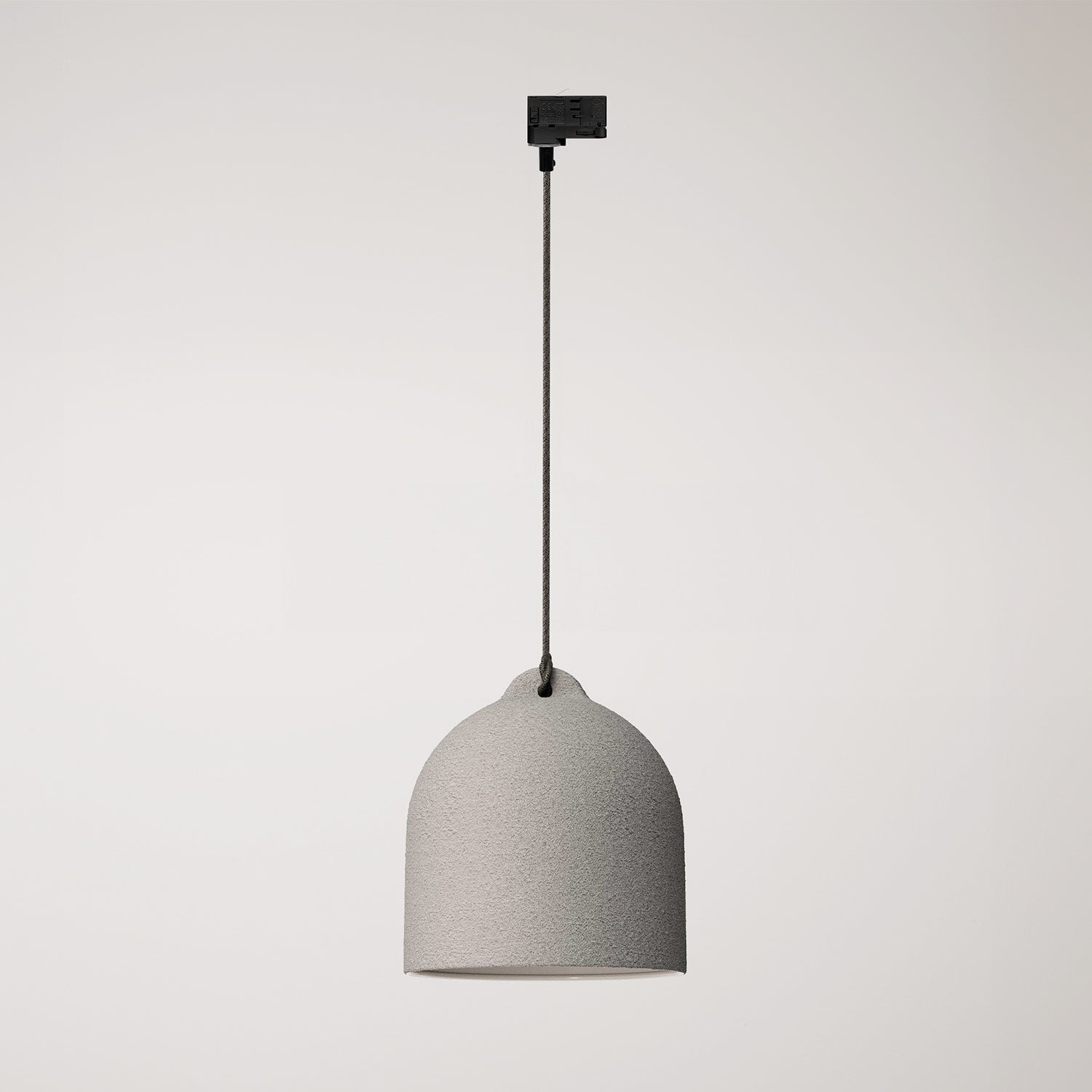 Sospensione per binari con paralume Campana M in ceramica - Effetto cemento