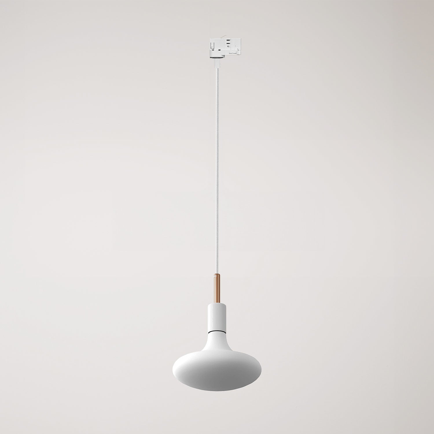 Lampada a sospensione per binario con serracavo da 7cm  - Bianco