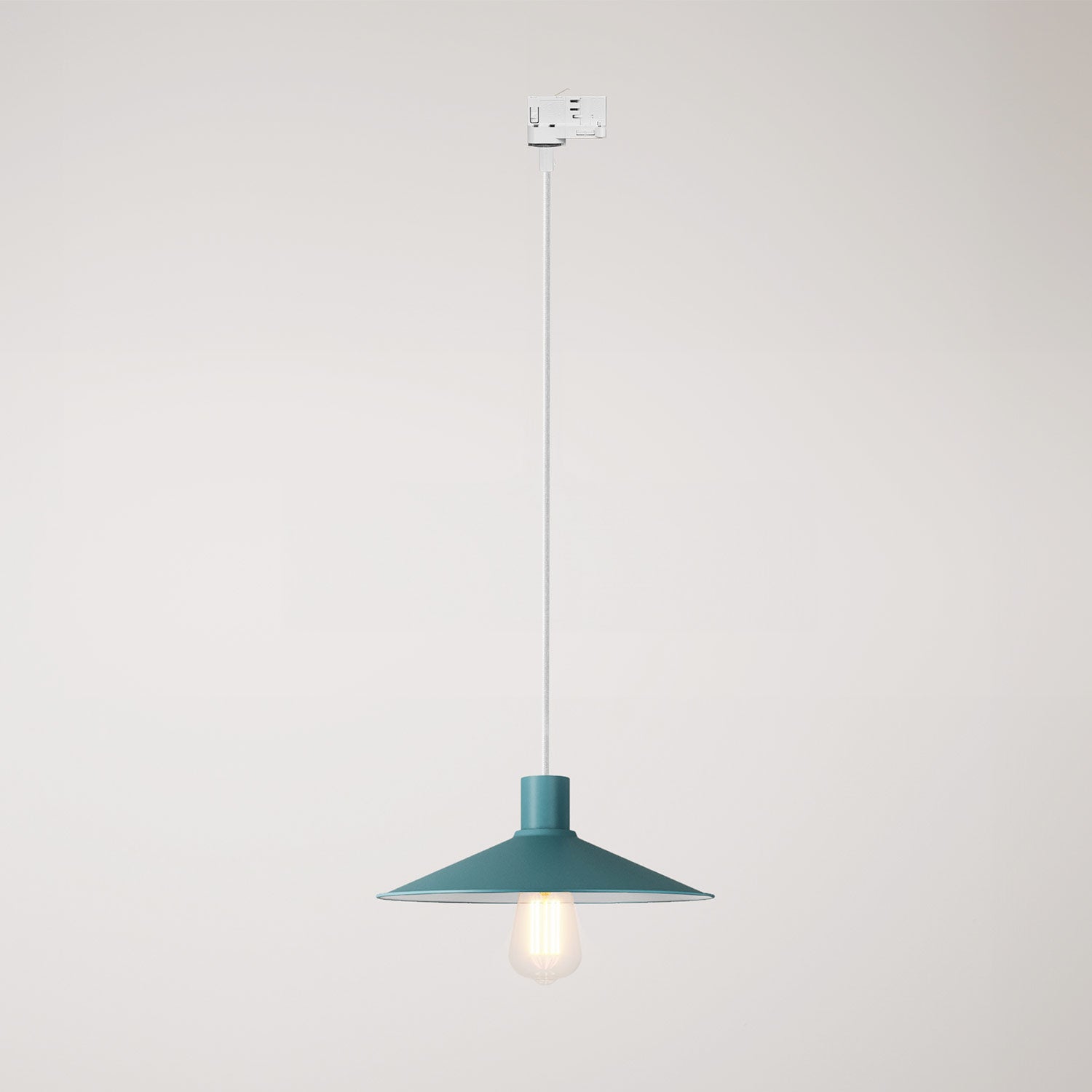 Lampada a sospensione con paralume Swing Pastel per sistemi a binari - Petrolio