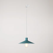 Lampada a sospensione con paralume Swing Pastel per sistemi a binari - Petrolio