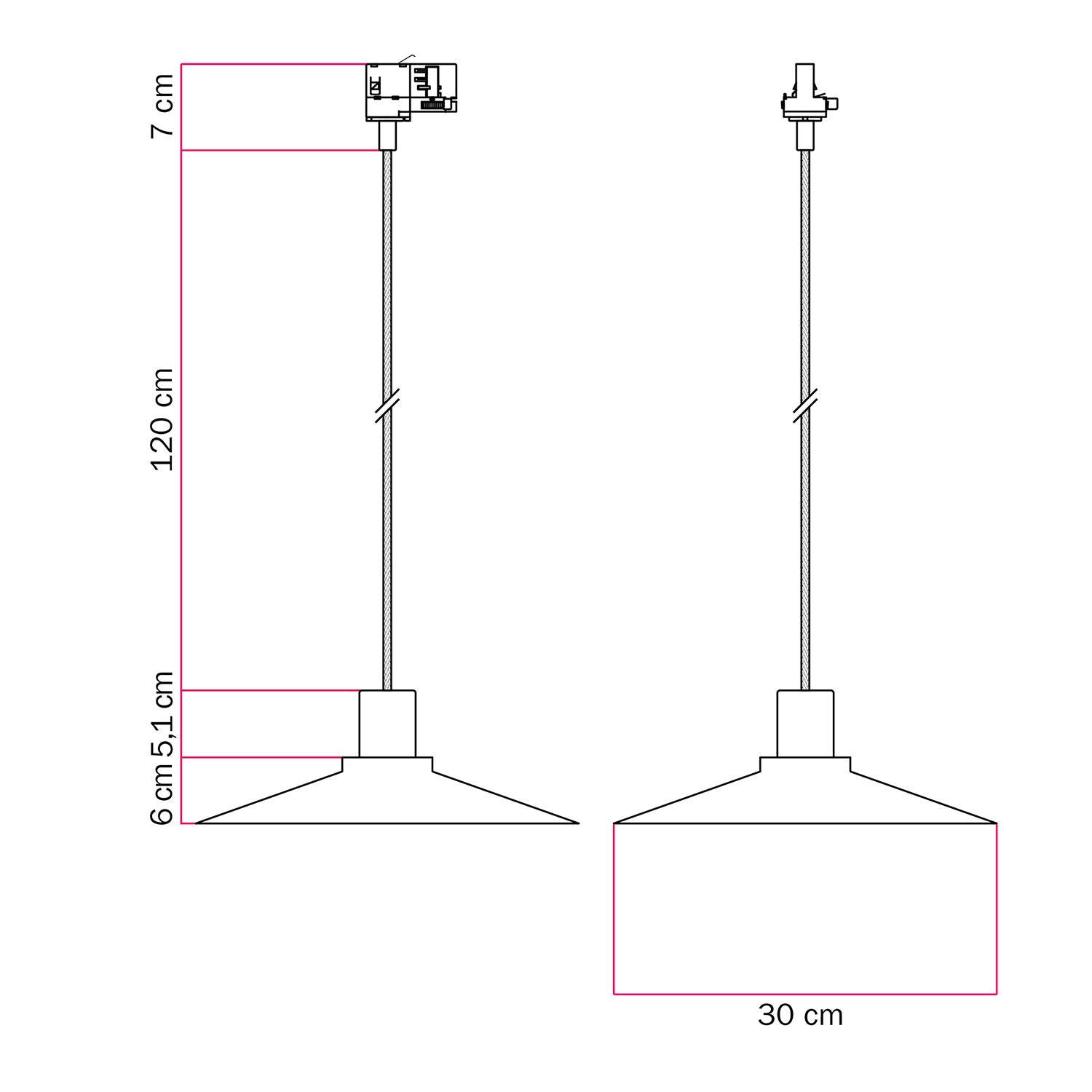 Lampada a sospensione con paralume Swing Pastel per sistemi a binari - Petrolio