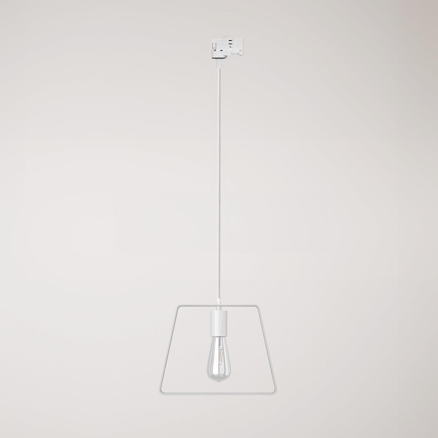 Lampada a sospensione con paralume Duedì Base per binari - Bianco