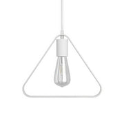 Lampada a sospensione completa di cavo tessile, paralume Duedì Apex e finiture in metallo - Bianco
