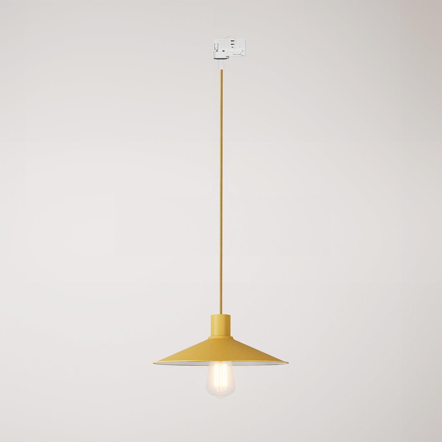 Lampada a sospensione con paralume Swing Pastel per sistemi a binari - Mostarda