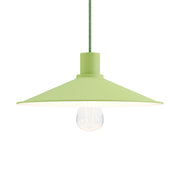 Lampada a sospensione completa di cavo tessile, paralume Swing Pastel e finiture in metallo - Verde prato