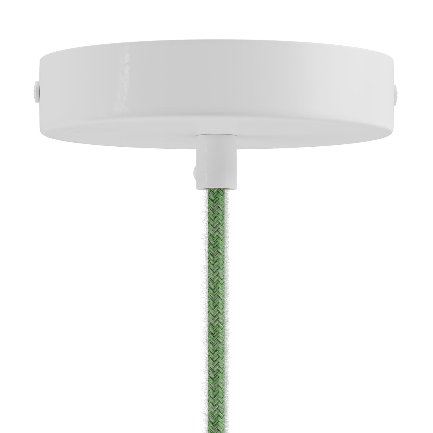Lampada a sospensione completa di cavo tessile, paralume Swing Pastel e finiture in metallo - Verde prato