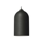 Lampada a sospensione completa di cavo tessile e paralume Campana XL in ceramica - Lavagna