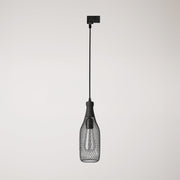 Lampada a sospensione con paralume bottiglia Magnum per binari - Nero
