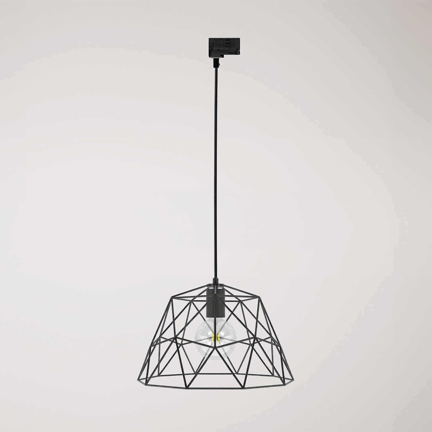 Lampada a sospensione con paralume Dome per binari - Nero