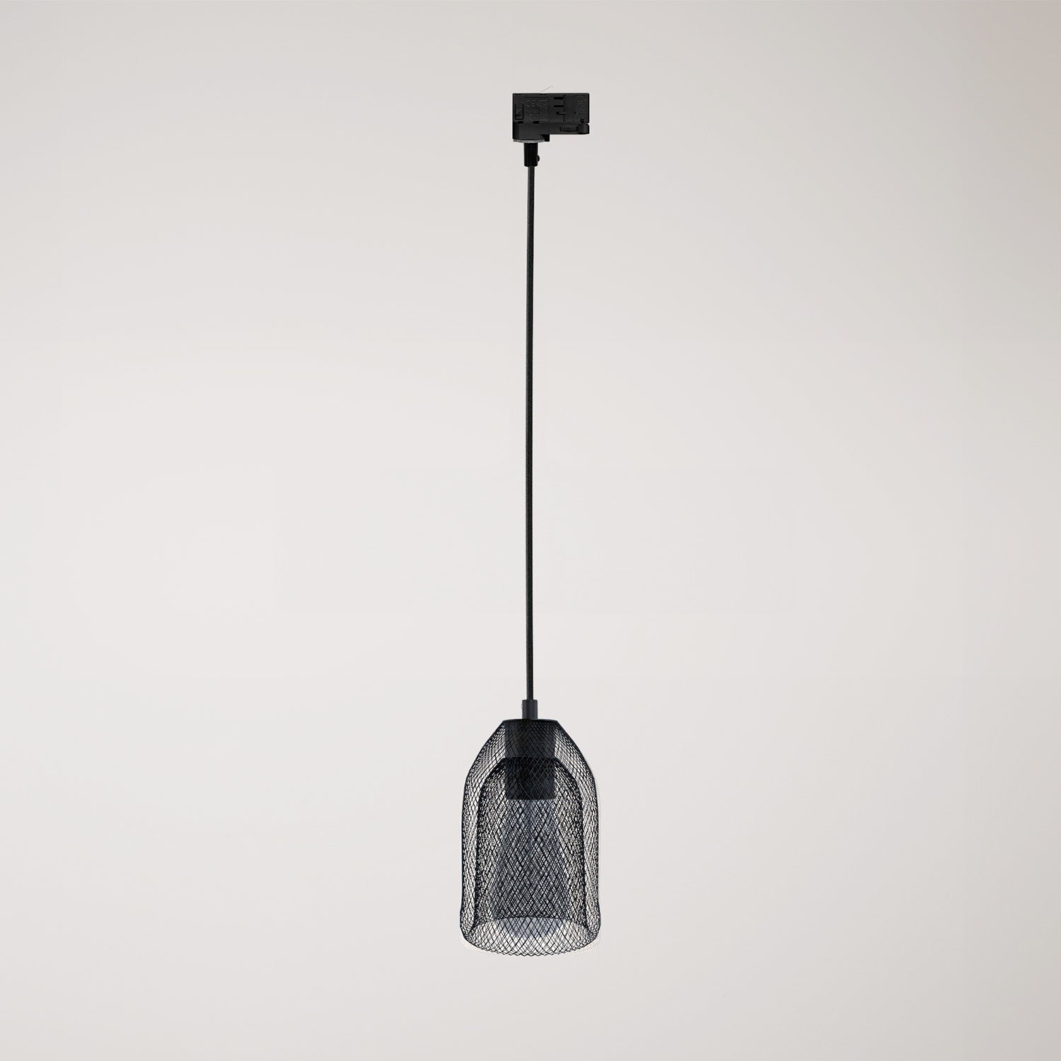 Lampada a sospensione con paralume Ghostbell per binario - Nero