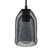 Lampada a sospensione completa di cavo tessile, paralume Ghostbell e finiture in metallo - Nero