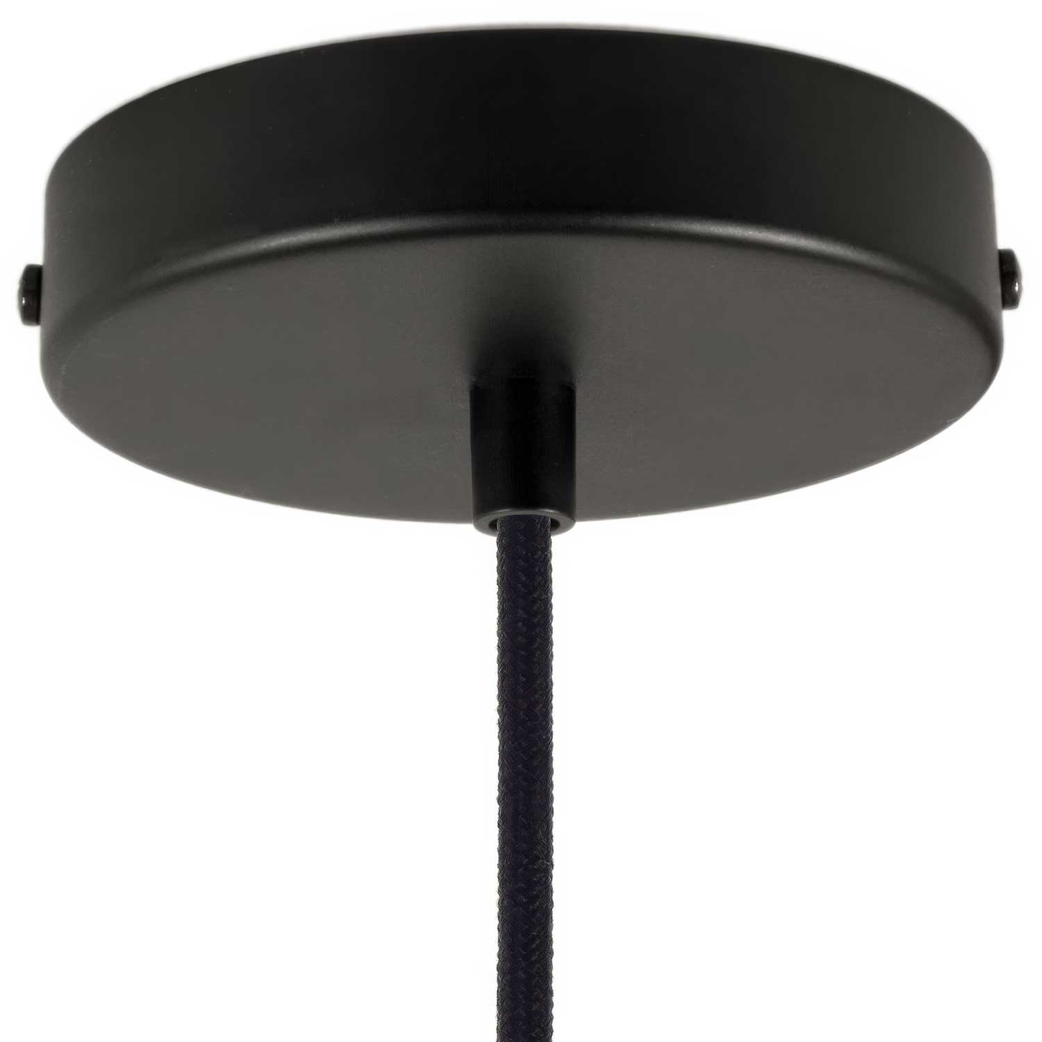 Lampada a sospensione completa di cavo tessile, paralume Ghostbell e finiture in metallo - Nero