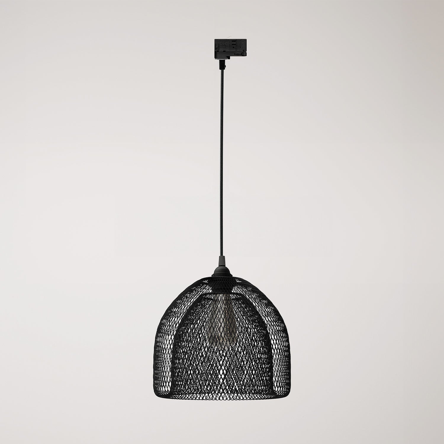 Sospensione con paralume a gabbia Ghostbell XL per binari - Nero