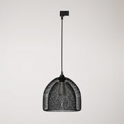 Sospensione con paralume a gabbia Ghostbell XL per binari - Nero