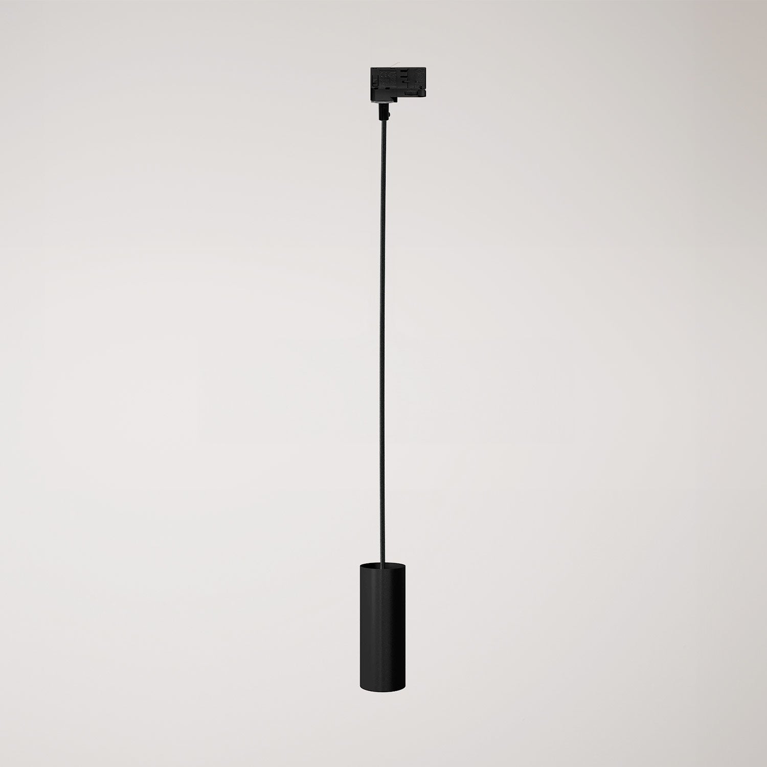 Lampada a sospensione con paralume Tub-E14 per binari - Nero