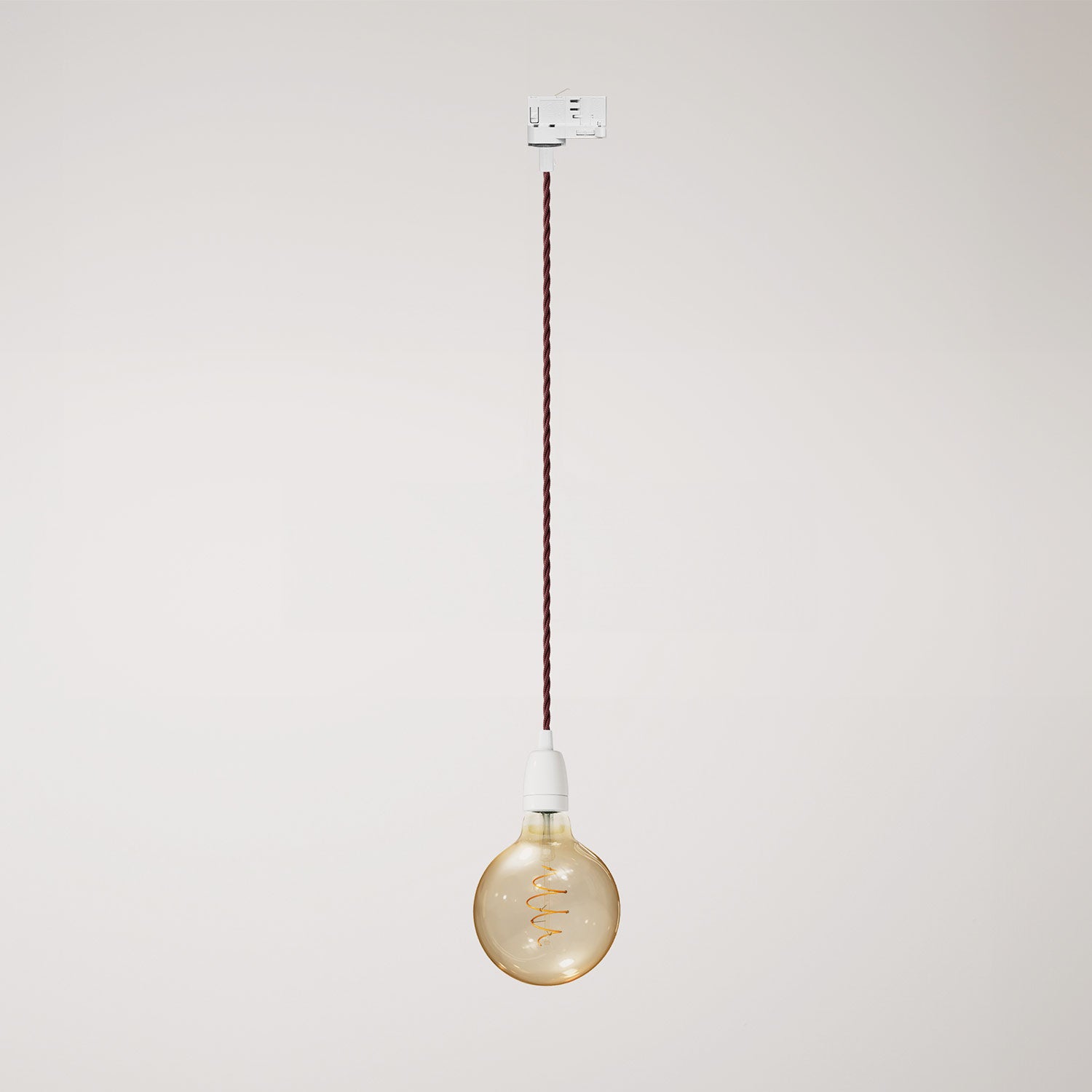 Lampada a sospensione vintage per binari con finiture in porcellana - Bianco