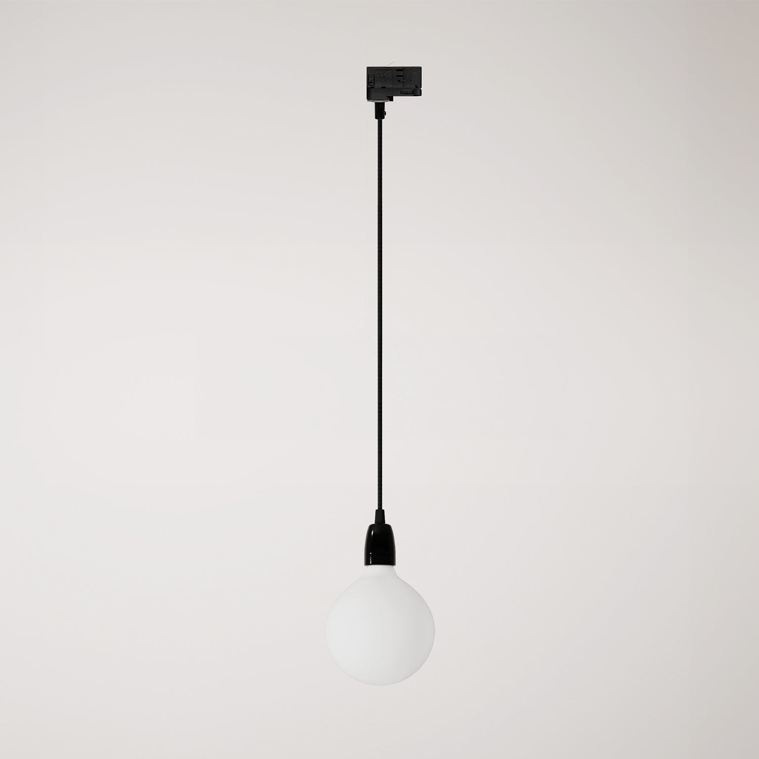 Lampada a sospensione per binari con finiture in porcellana colorata - Nero