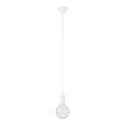 Lampada a sospensione colorata in silicone con cavo tessile - Bianco