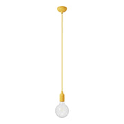 Lampada a sospensione colorata in silicone con cavo tessile - Giallo